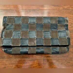 Clare V - Black and Brown Oversized Clutch ***MISSING ONE TAB***